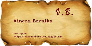 Vincze Borsika névjegykártya